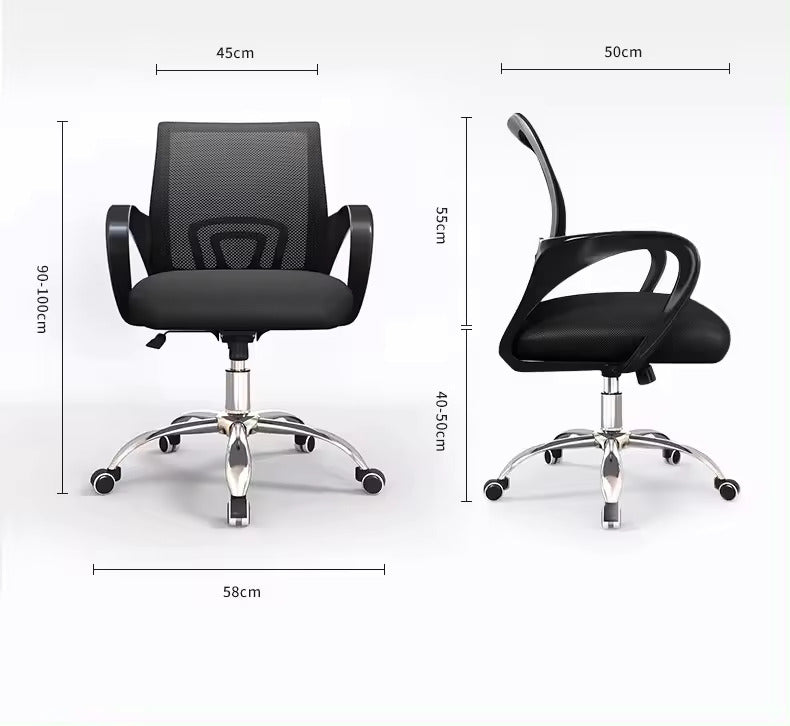 Silla Secretarial Base Cromada